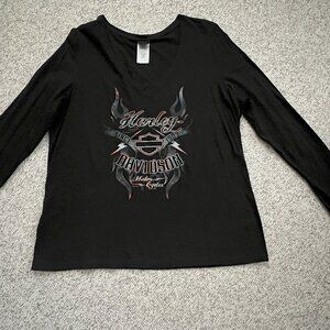 Harley-Davidson ladies long sleeve V-neck shirt -Tail of the Dragon
